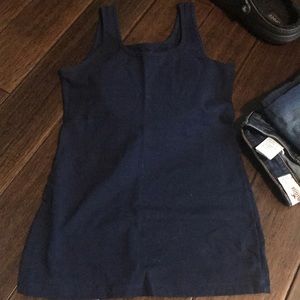 Blue wide strap tank top